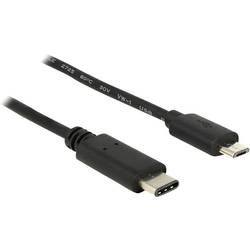 Delock USB kabel USB 2.0 USB-C ® zástrčka, USB Micro-B zástrčka 1.00 m černá 83602
