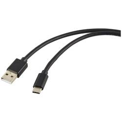Renkforce Nabíjecí kabel USB USB 2.0 USB-A zástrčka, USB-C ® zástrčka 1.80 m černá PVC plášť RF-5771532