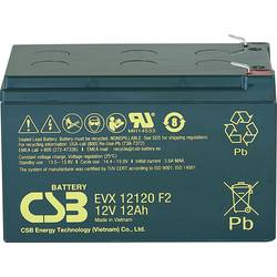 CSB Battery EVX 12120 EVX12120F2 olověný akumulátor 12 V 12 Ah olověný se skelným rounem (š x v x h) 151 x 100 x 98 mm plochý konektor 6,35 mm odolné proti