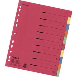 Falken 80086390 rejstřík DIN A4, nadměrná šířka prázdná karton vícebarevná 10 karet s organizačním potiskem 80086390