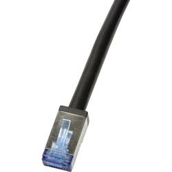 LogiLink CQ7093S RJ45 síťové kabely, propojovací kabely CAT 6A S/FTP 10.00 m černá stíněný, odolné proti UV záření, odolné proti oleji 1 ks