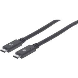 Manhattan USB kabel USB 3.2 Gen1 (USB 3.0 / USB 3.1 Gen1) USB-C ® zástrčka 2.00 m černá 354905