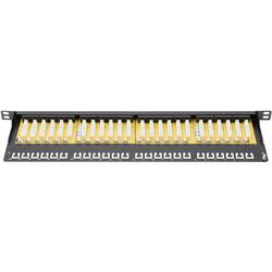 Digitus DN-91624U-SL-SH 24 portů síťový patch panel 483 mm (19) CAT 6 0.5 U černá osazený