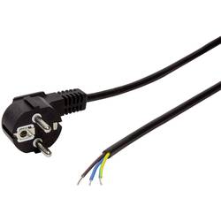 LogiLink napájecí kabel [1x úhlová zástrčka s ochranným kontaktem - 1x kabel s otevřenými konci] 1.50 m černá