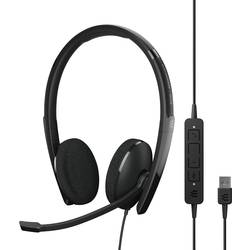 EPOS 1000915 telefon Sluchátka On Ear kabelová stereo černá Potlačení hluku regulace hlasitosti, Vypnutí zvuku mikrofonu