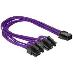 Delock napájecí kabel 0.3 m černá, fialová