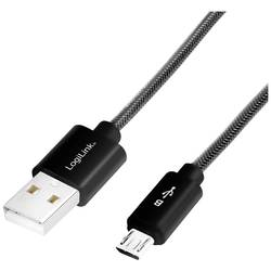LogiLink USB kabel USB 2.0 USB-A zástrčka, USB Micro-B zástrčka 1.00 m černá CU0132