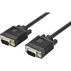 Digitus VGA kabel VGA pólové Zástrčka, VGA pólové Zástrčka 1.80 m černá AK-310103-018-S s feritovým jádrem, dvoužilový stíněný, kulatý VGA kabel