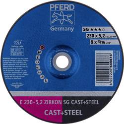 PFERD 62223527 E 230-5,2 ZIRKON SG CAST+STEEL brusný kotouč lomený Průměr 230 mm Ø otvoru 22.23 mm Šedá / tvárná litina, ocel, ocelový odlitek 10 ks