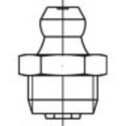 TOOLCRAFT DIN 71412 A 4, tvar A-M kužel mazací hlavice, krátké, s vnějším šestihranem, kuželovou hlavou rovný/axiální, s Kegelgew. Rozměry: AM 10 x 1 SW11 (25