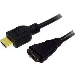 LogiLink HDMI prodlužovací kabel Zástrčka HDMI-A, Zásuvka HDMI-A 1.00 m černá CH0059 HDMI kabel