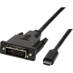 LogiLink USB-C® / DVI kabelový adaptér USB-C ® zástrčka, DVI-D 24+1pol. Zástrčka 3.00 m černá UA0332 Kabel pro displeje USB-C®