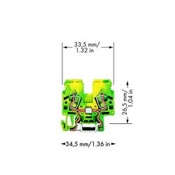 WAGO 870-917 svorka ochranného vodiče 5 mm pružinová svorka osazení: Terre zelená, žlutá 100 ks