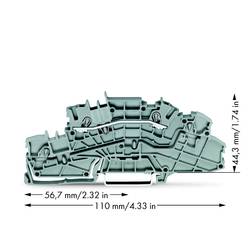 WAGO 2003-6650 patrová instalační svorka 5.20 mm pružinová svorka osazení: L šedá 50 ks