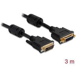 Delock DVI prodlužovací kabel DVI-I 24+5pól. Zástrčka, DVI-I 24+5pól. zásuvka 3.00 m černá 83108 s feritovým jádrem DVI kabel