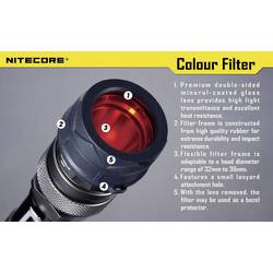 NiteCore NITNFR34 barevný filtr MT25, MT26, SRT6 a kapesní svítilny o Ø 33 - 36 mm červená