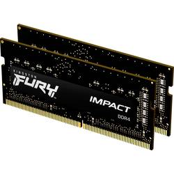 Kingston FURY Impact Sada RAM pamětí pro notebooky DDR4 16 GB 2 x 8 GB 2666 MHz 204pinový SO-DIMM CL15 KF426S15IBK2/16