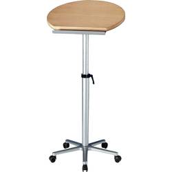 Maul pult pro práci ve stoje stříbrná 9304070 Barva stolní desky: buk výškově nastavitelné, pojízdný max. výška: 120 cm