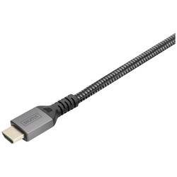 Digitus HDMI kabel Zástrčka HDMI-A 2 m černá DB-330200-020-S hliníková zástrčka, Audio Return Channel, dvoužilový stíněný, třížilový stíněný, eARC, flexibilní