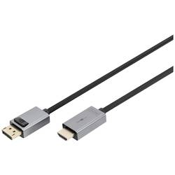 Digitus HDMI kabel Zástrčka HDMI-A, Konektor DisplayPort 1 m černá DB-340202-010-S DisplayPort 1.2 , DisplayPort 1.4 , dvoužilový stíněný, třížilový stíněný,