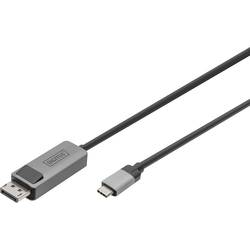 Digitus DB-300334-010-S DisplayPort / USB-C® adaptér [1x USB-C® - 1x zástrčka DisplayPort] černá stíněný, kulatý 1 m