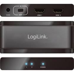 LogiLink 2 porty Mini DisplayPort rozbočovač UHD 3840 x 2160 Pixel černá