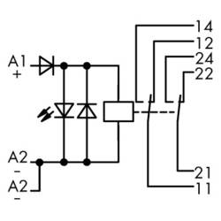 WAGO 789-312 průmyslové relé Jmenovité napětí: 24 V/DC Spínací proud (max.): 8 A 2 přepínací kontakty 1 ks