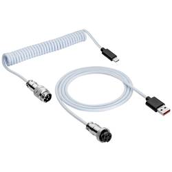 Akyga USB kabel USB 2.0 USB-C ® zástrčka, USB-A zástrčka 3.00 m bílá opletený, spirálový kabel AK-USB-48