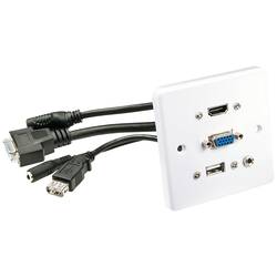 LINDY 60220 HDMI / VGA / USB / jack adaptér [1x HDMI®, VGA, USB A, jack zásuvka 3,5 mm - 1x HDMI®, VGA, USB A, jack zásuvka 3,5 mm] bílá