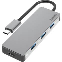 Hama 00200105 USB Hub 3 + 1 port USB-A, USB-C® USB 3.1 Gen1 5 GBit/s s konektorem USB C antracitová