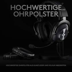Logitech Gaming G Pro X Headset uzavřená (Over Ear) kabelová 7.1 Surround černá Redukce šumu mikrofonu, Potlačení hluku regulace hlasitosti, Vypnutí zvuku