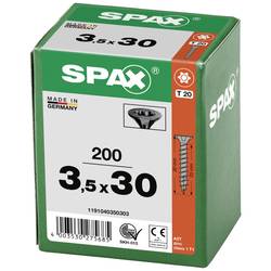 SPAX 1191040350303 šroub do dřeva 3.5 mm 30 mm T-STAR plus ocel Černý BLAX 200 ks