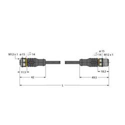 Turck RKC4.4T-1-RSC4.4T/TXL3013 upravený zástrčkový konektor pro senzory - aktory, 6630918, piny: 4, 1 m, 10 ks