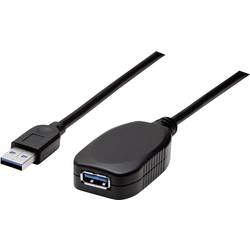 Manhattan USB kabel USB 3.2 Gen1 (USB 3.0 / USB 3.1 Gen1) USB-A zástrčka, USB-A zásuvka 5.00 m černá 150712