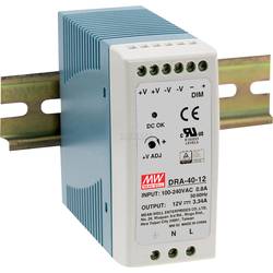 MW Mean Well DRA-40-24 síťový zdroj na DIN lištu, 24 V/DC, 1.7 A, 40.8 W, výstupy 1 x