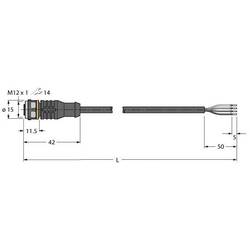 Turck RKC4.4T-0.5/TXL připojovací kabel pro senzory - aktory, 6625765, piny: 4, 0.50 m, 1 ks