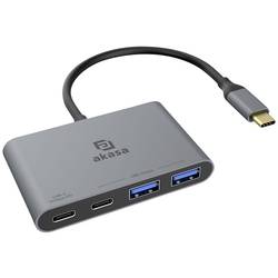 Akasa AK-CBCA31-18BK USB Hub 2 + 2 port USB-A USB 3.2 Gen2 10 GBit/s s konektorem USB C, s portem pro rychlé nabíjení hliník (eloxovaný) USB Type-C 4-In-1 Hub