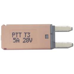 PARTS PTT Circuit Breaker Mini, type 3. Manual Reset, 5AC001-102-0061 standardní plochá pojistka pro motorová vozidla , 28 V, 5 A, 1 ks