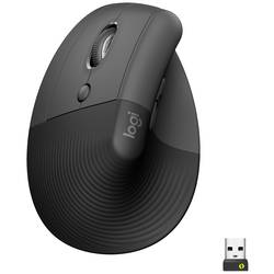 Logitech Lift Left Vertical Ergonomic Mouse optická ergonomická myš, přenos Bluetooth®, bezdrátový, 6 tlačítko, 4000 dpi, grafitová