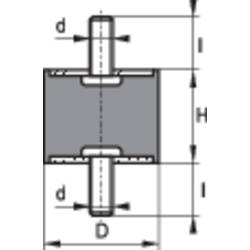 závitový tlumič vibrací Vnější závit M6 Výška 20 mm PB Fastener 100504 1 ks