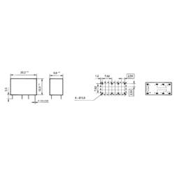 Takamisawa RY-12W-K relé do DPS 12 V/DC 1 A 2 přepínací kontakty 1 ks