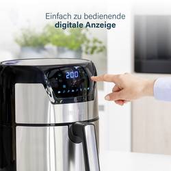 Princess 01.182026.01.001 horkovzdušná fritéza 1 500 W ochrana proti přehřátí, funkce časovače, s displejem černá/stříbrná