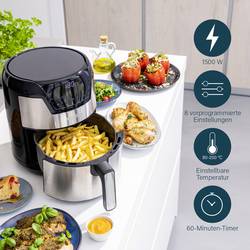Princess 01.182026.01.001 horkovzdušná fritéza 1 500 W ochrana proti přehřátí, funkce časovače, s displejem černá/stříbrná