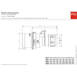 PCE 025-6TT 025-6tt CEE zástrčka, 32 A, 5pólová, 400 V, 1 ks