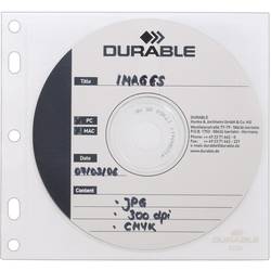 Durable obal pořadače na CD/DVD 2 CD/DVD/Blu-ray polypropylen transparentní, bílá 10 ks 523919