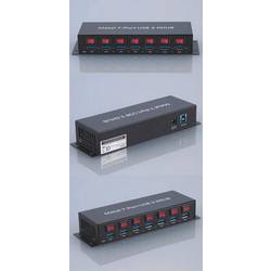 Renkforce RF-3269622 USB Hub 7 portů USB-A USB 3.0 5 GBit/s kovový ukazatel, lze spínat jednotlivě, pro montáž na zeď černá RF-3269622