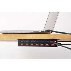 Renkforce RF-3269622 USB Hub 7 portů USB-A USB 3.0 5 GBit/s kovový ukazatel, lze spínat jednotlivě, pro montáž na zeď černá RF-3269622