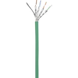 Renkforce RF-5056420 RJ45 síťové kabely, propojovací kabely CAT 6A S/FTP 1.00 m zelená s ochranou, samozhášecí 1 ks