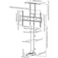 SpeaKa Professional SP-MLS-500 TV stojan 94,0 cm (37) - 165,1 cm (65) motorizovaný, nastavitelná výška