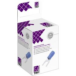 TRU COMPONENTS T2010C303 vidlicové kabelové oko 1.5 mm² 2.5 mm² Ø otvoru=3.2 mm částečná izolace modrá 25 ks